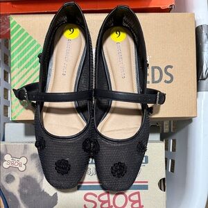 Sincerely Jules Black Floral Kids Dress Shoes